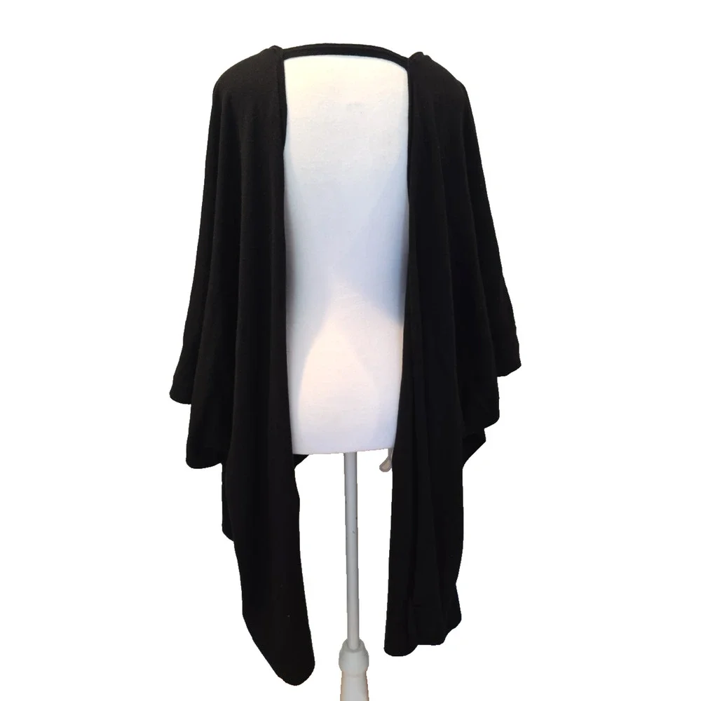 Lululemon Free To Coast Wrap Cardigan OS Black Open Front Low Back Travel
